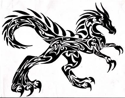 Tribal Dragon Pic Tattoo